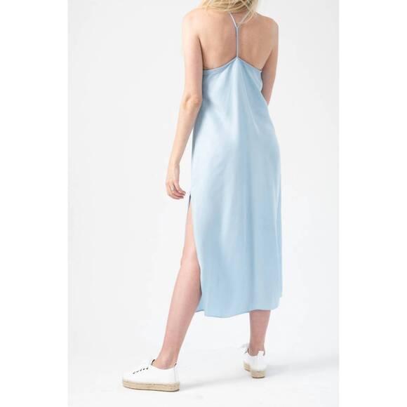 NEW FRAME midi slip dress in soft blue